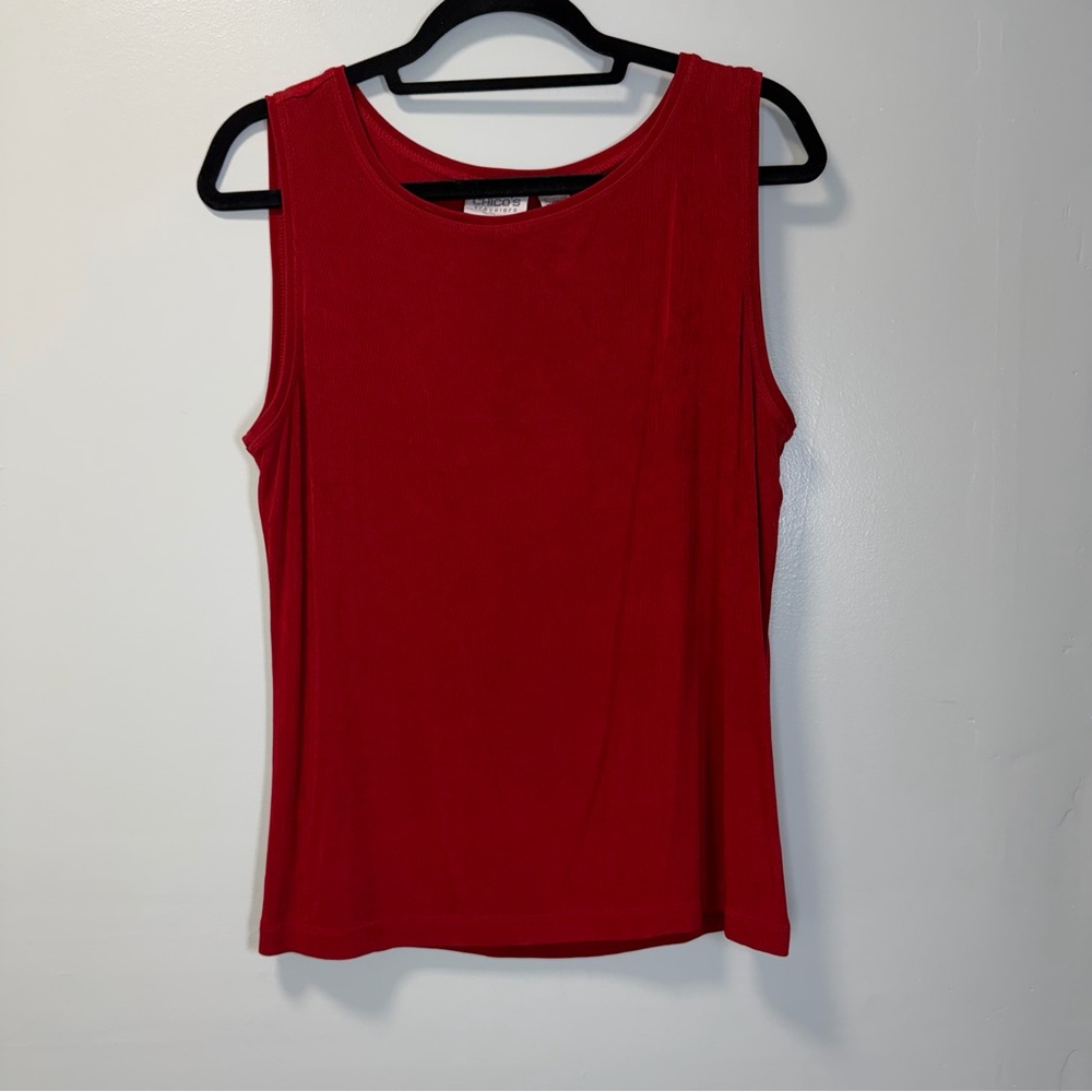 Chico’s Travelers Red Sleeveless Slinky‎ Comfy Women's Top Size XL